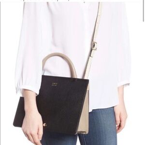 New OAD NY leather convertible satchel cream and maroon